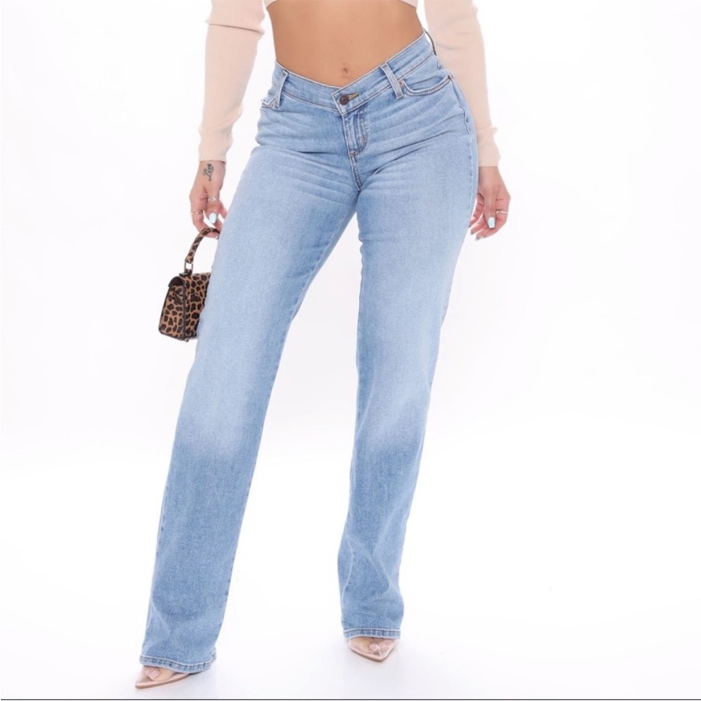 V cut jeans